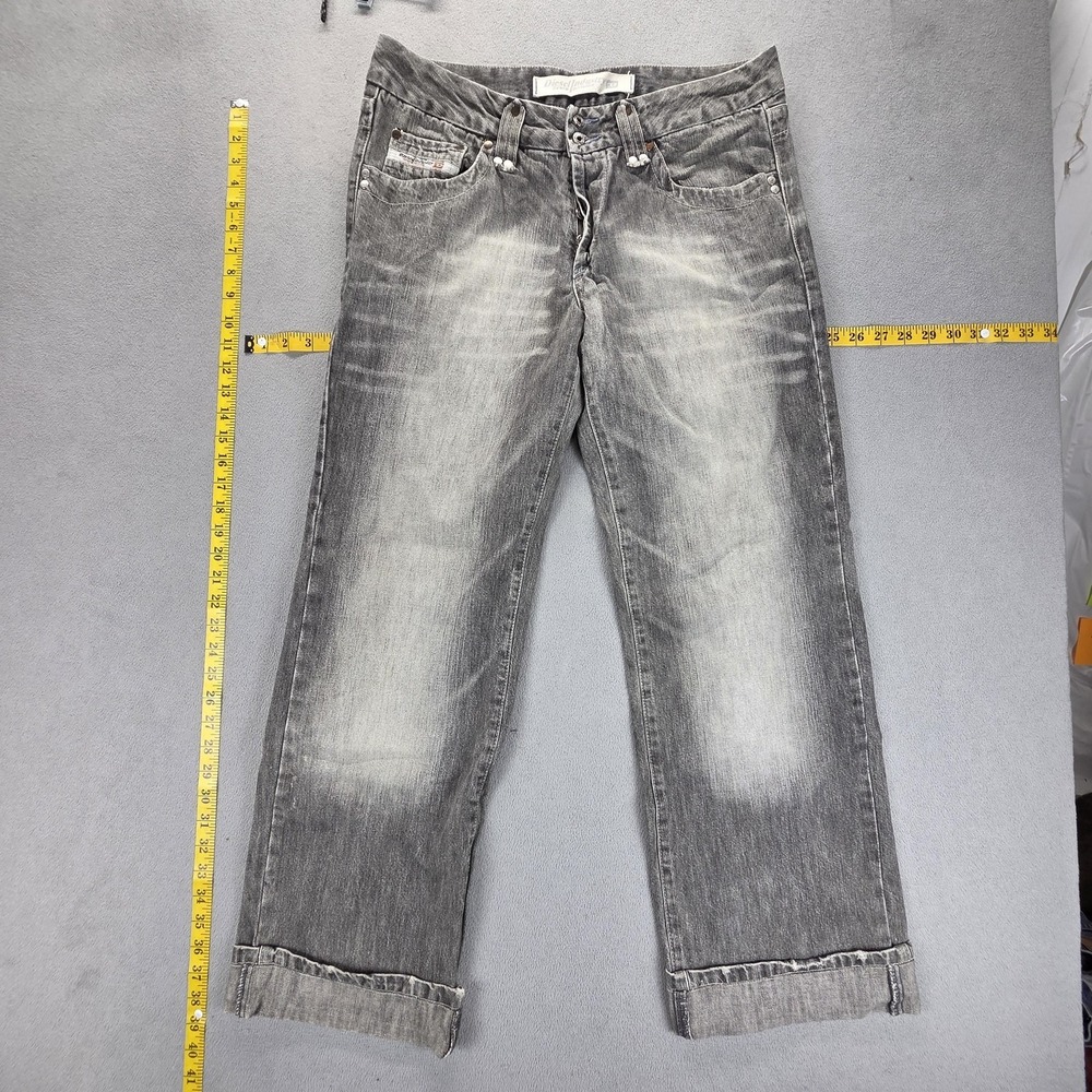 Diesel Jeans Mens 33x34 Gray Kulter Regular Straight Made Italy Whiskers 00727